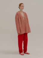 EENK EENK POBE Oversized Metallic Ribbed-knit Cardigan