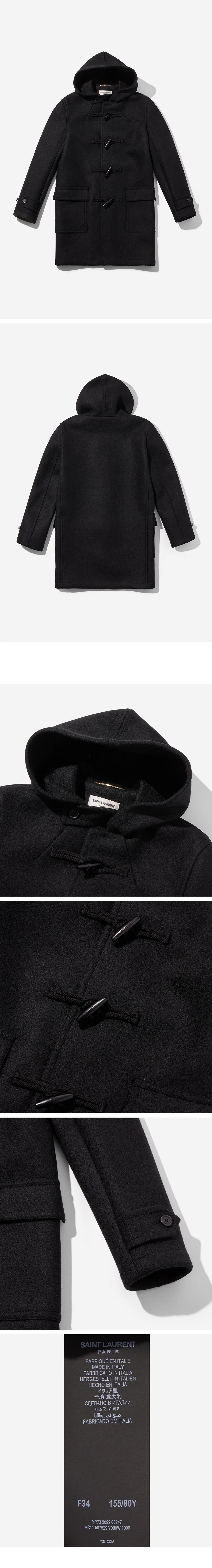 SAINT LAURENT SAINT LAURENT Duffel Coat - Black