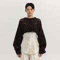 EENK EENK XEKO Open Back Crop Knit Top - Brown