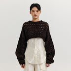 EENK EENK XEKO Open Back Crop Knit Top - Brown