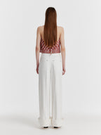 EENK YICO Turn-up Wide Denim Pants - White