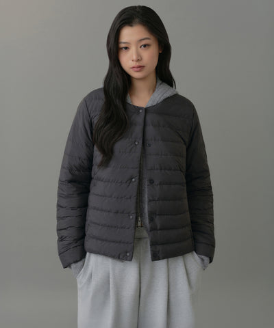 MUSINSA STANDARD WOMAN Jacket Light Down Charcoal Gray