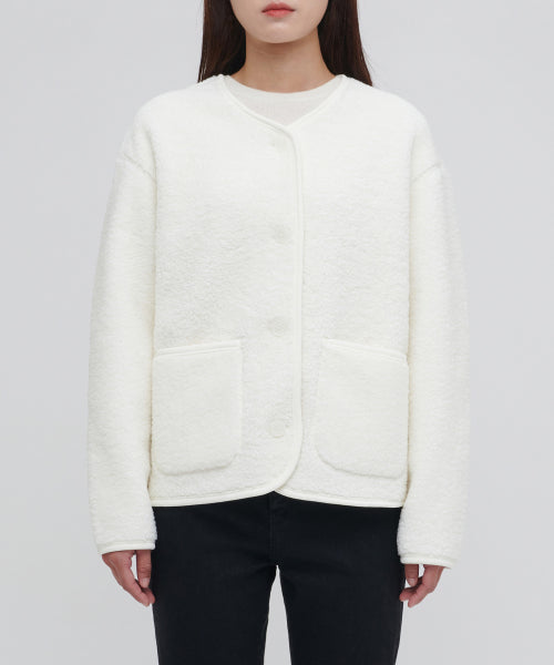 MUSINSA STANDARD WOMAN MUSINSA STANDARD WOMAN Fleece Collarless Jacket (Size M)