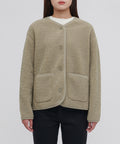 MUSINSA STANDARD WOMAN MUSINSA STANDARD WOMAN Fleece Collarless Jacket Beige