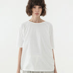 KOZNOK Maria Nagrang Layered Pure Cotton Summer Women's Short Sleeve T-Shirt Inner Tee Ivory