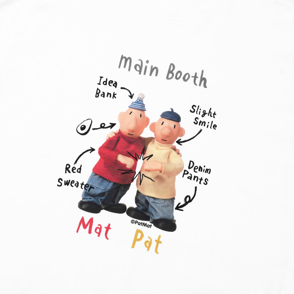 MAINBOOTH [Pat and Mat] QnA T-shirt (white)