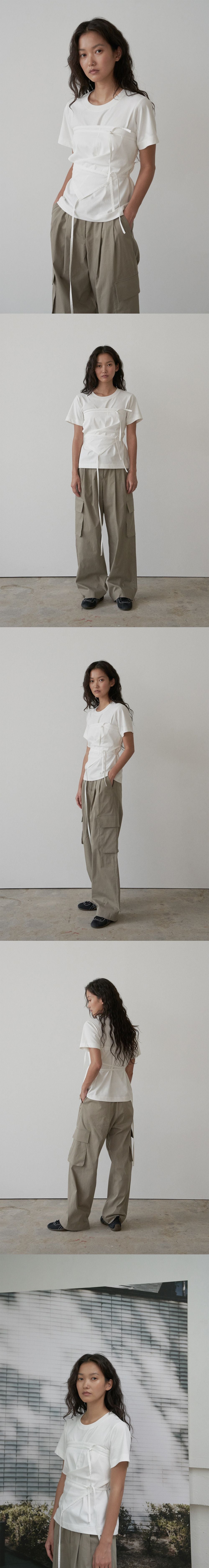 COURBUI [5th] Apron bustier (white) bustier top layered