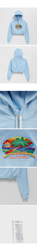 CASABLANCA (W) Casablanca PHANTASTICA embroidered crop hood - Blue (WS23JTP12002)