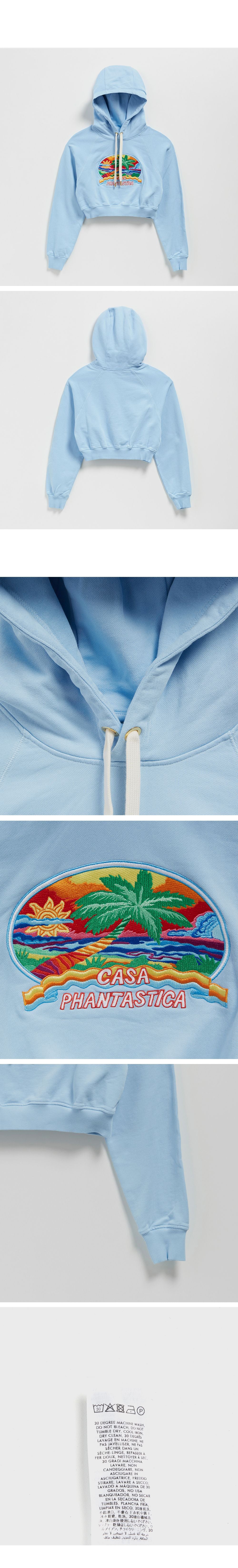 CASABLANCA (W) Casablanca PHANTASTICA embroidered crop hood - Blue (WS23JTP12002)