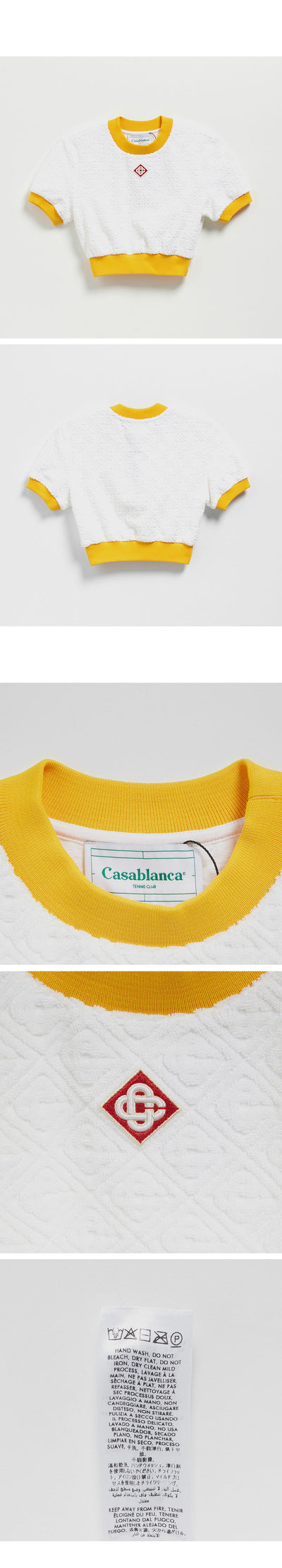CASABLANCA T-Shirt Monogram Terry Crop Top
