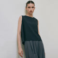YAN 13 for women MINIMAL BACK SLIT SLEEVELESS_CHARCOAL