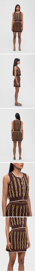 SHRIMPS SHRIMPS Frances Knit Skirt Brown