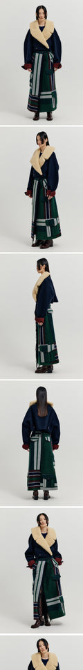 EENK EENK Cropped Pea Jacket Navy