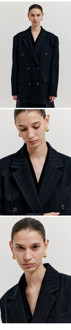 EENK DOUBLE-BREASTED BLAZER (BLACK)