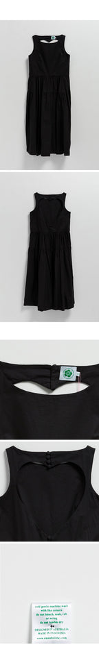 EMMA MULHOLLAND ON HOLIDAY FOREVER YOURS GATHERED MIDI DRESS (BLACK)