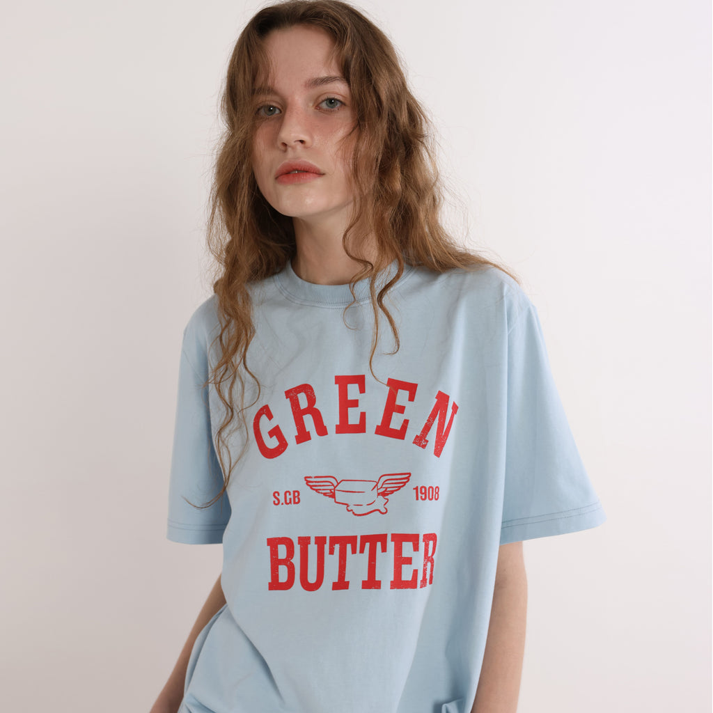 GREENBUTTER Butter Wing Tee (Light Blue)