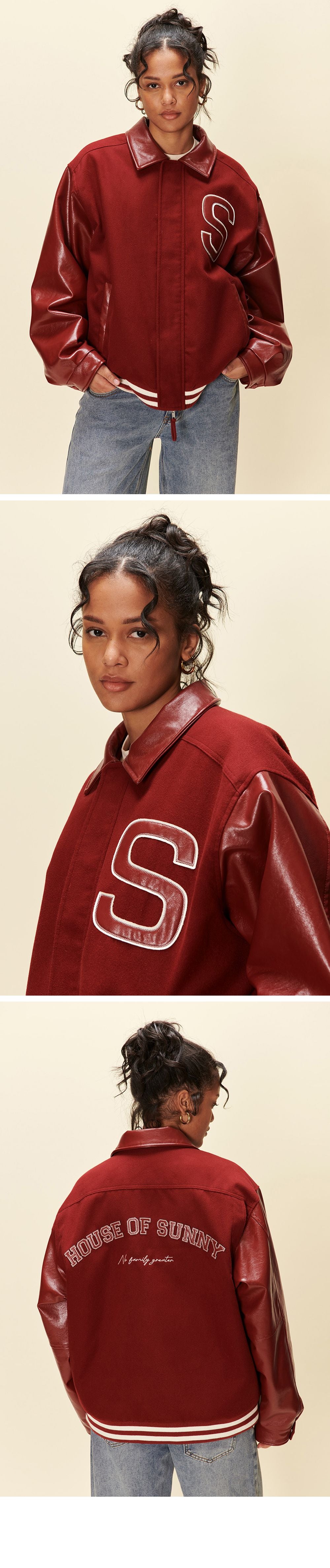 House of sunny (W) VINYL FREE FALLIN BOMBER (BLOOD RED)