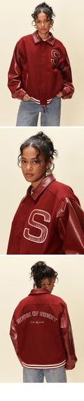 House of sunny (W) VINYL FREE FALLIN BOMBER (BLOOD RED)