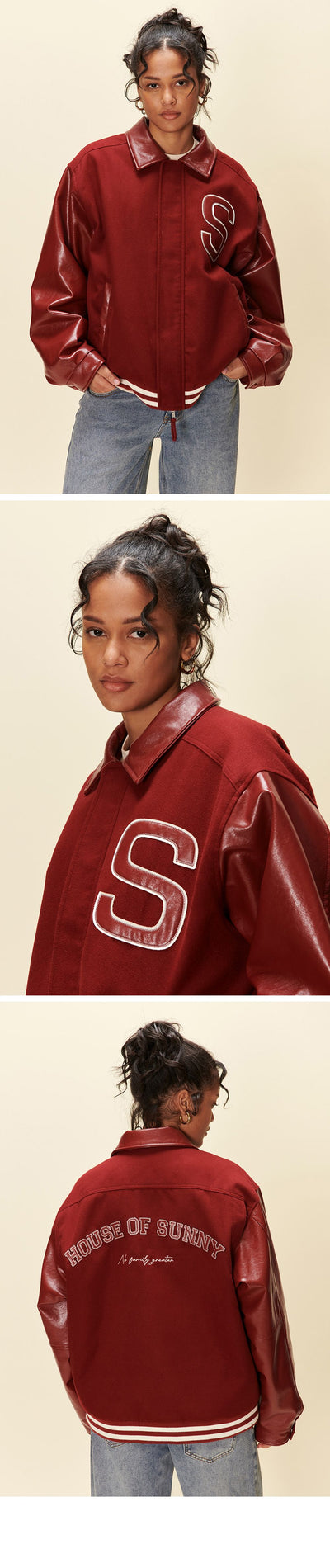 (W) VINYL FREE FALLIN BOMBER (BLOOD RED)