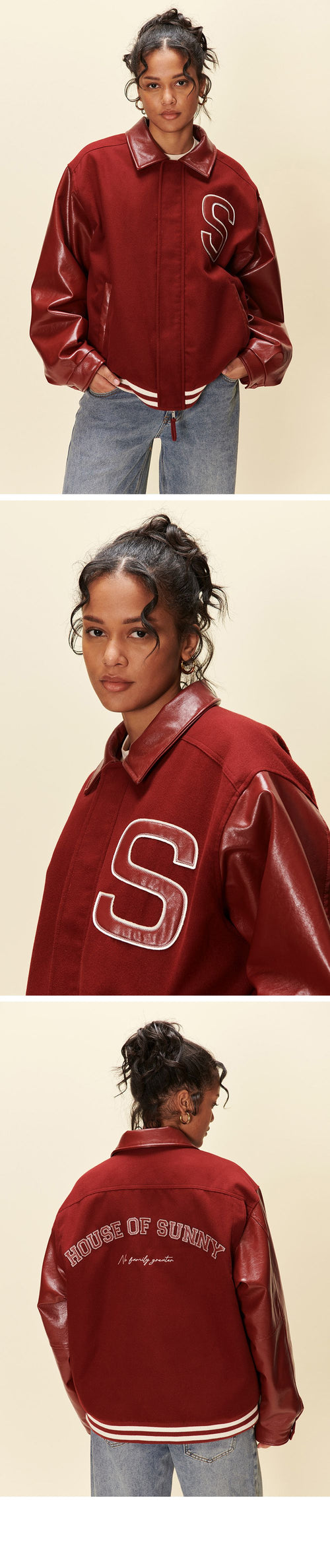 House of sunny (W) VINYL FREE FALLIN BOMBER (BLOOD RED)