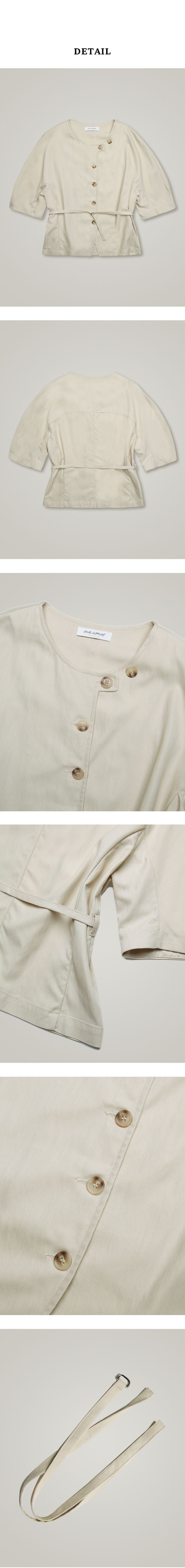 OURCOMOS comos 835 Stitch raglan sleeve belt blouse (beige)