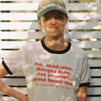 CONICHIWA BONJOUR madame ringer T(2color)