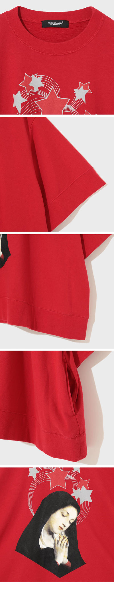 (W) Cotton Sweat Wide T-shirt (RED)