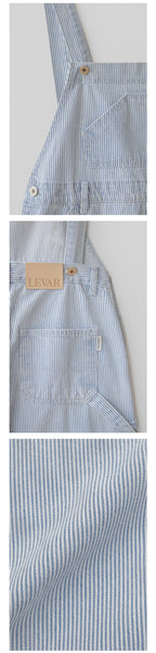 LEVAR LEVAR Washed Stripe Denim Overall - Stripe Blue
