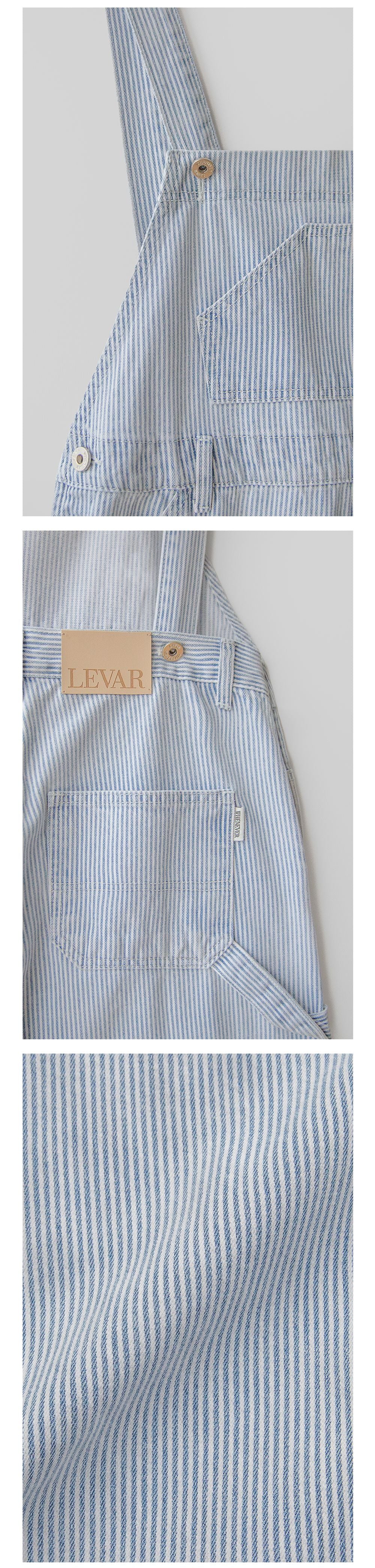 LEVAR LEVAR Washed Stripe Denim Overall - Stripe Blue
