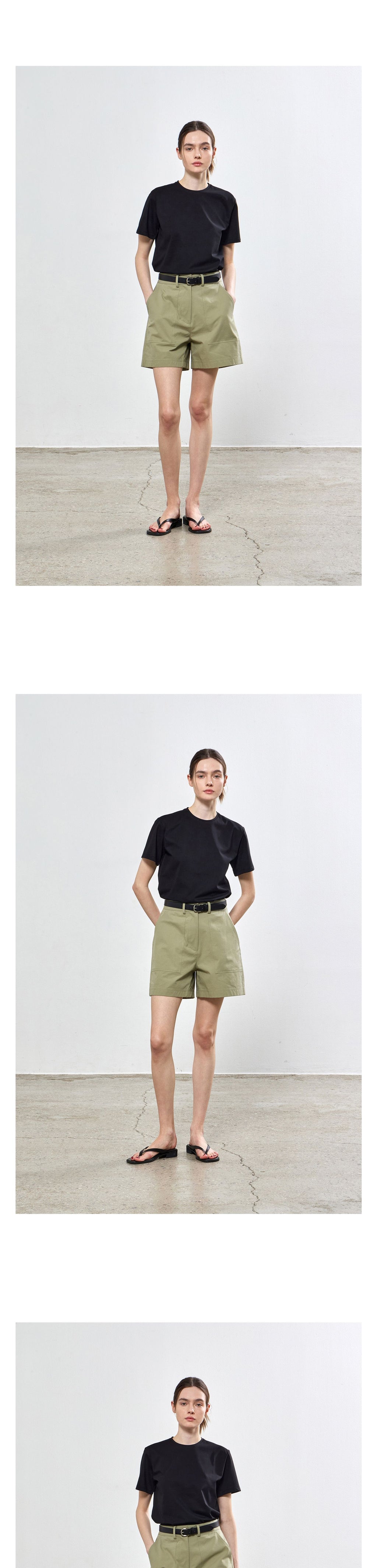 NOTIA SILKET HALF T-SHIRTS - BLACK
