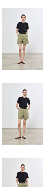 NOTIA SILKET HALF T-SHIRTS - BLACK