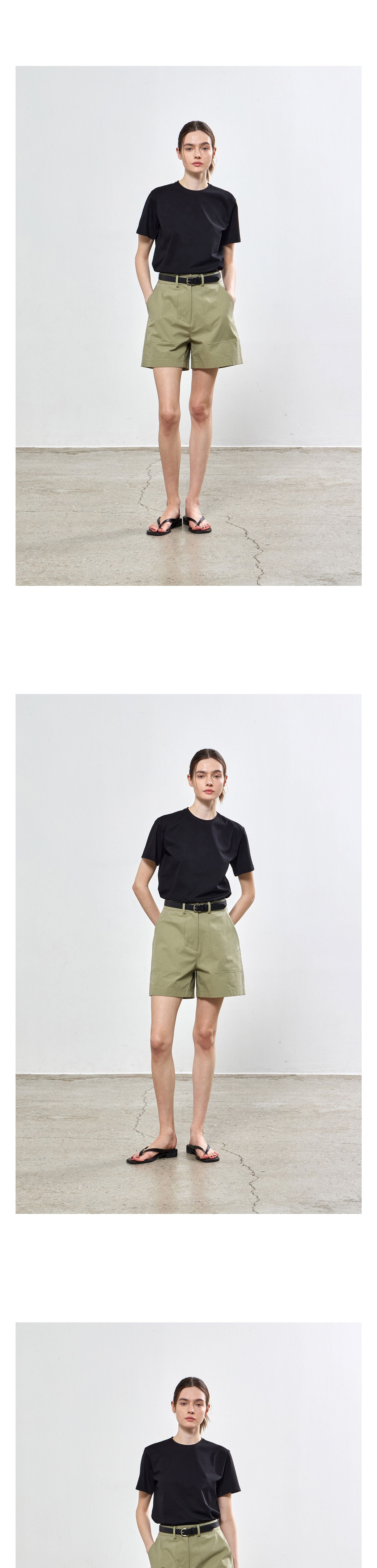 NOTIA SILKET HALF T-SHIRTS - BLACK