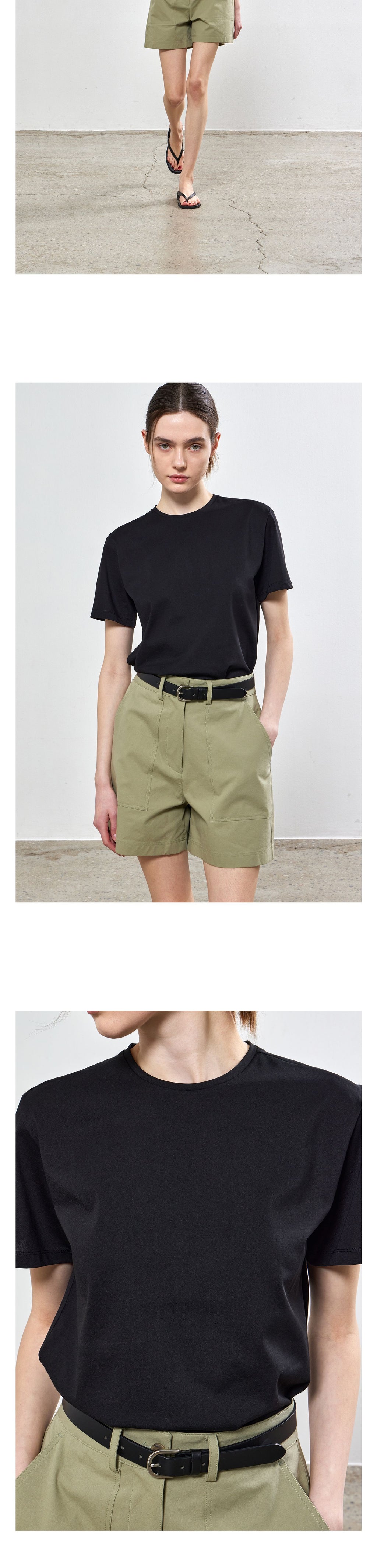 NOTIA SILKET HALF T-SHIRTS - BLACK