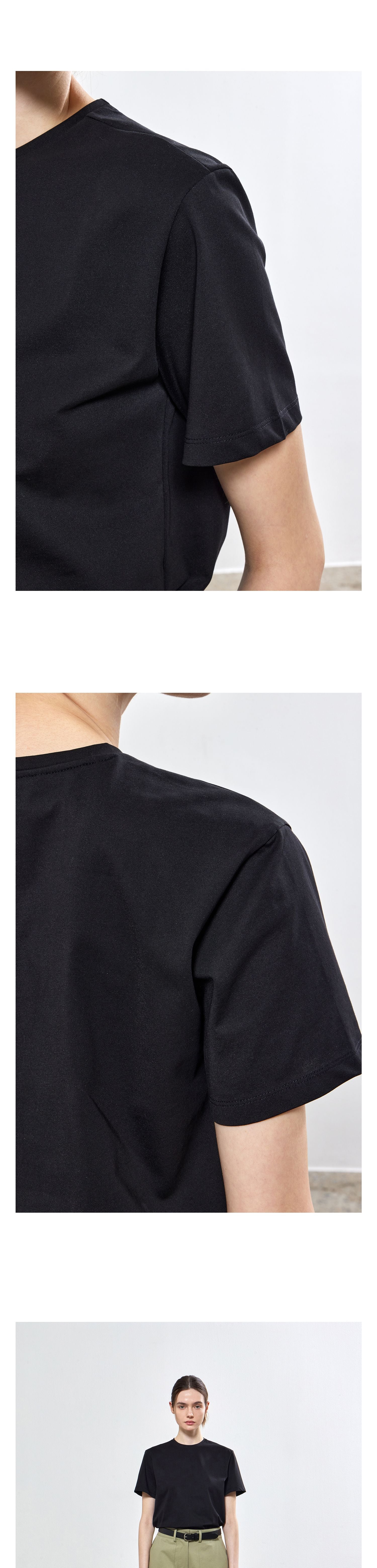 NOTIA SILKET HALF T-SHIRTS - BLACK