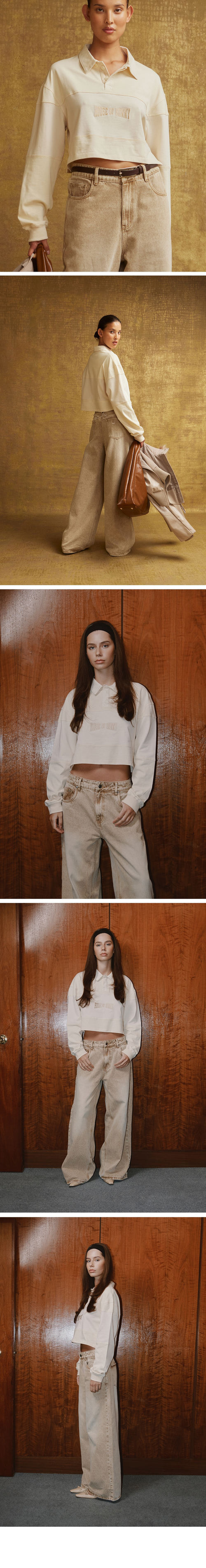 House of sunny (W) CROPPED POWER LOGO BUTTON UP MULTI
