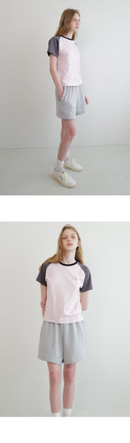ANDNEEDS Sandy raglan t-shirt (pink)