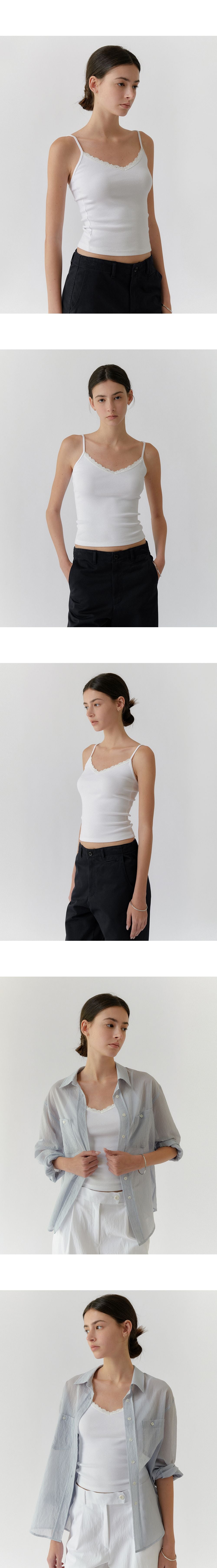 PORETTO [3rd] Primrose Lace Sleeveless(White)