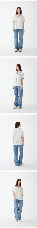 Tabb Ludens Ludens Open Collar Shirt