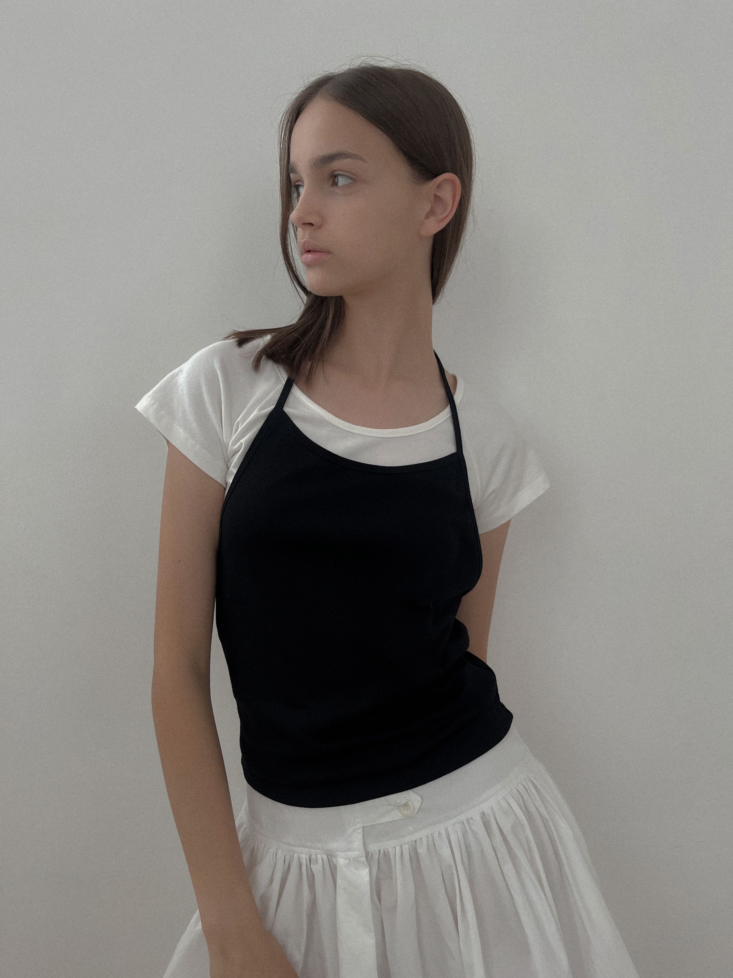 Studio Salt JESSIE LAYERED HALTER TOP_BLACK