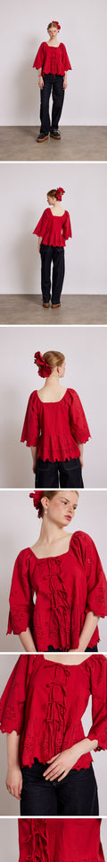 DAMSON MADDER (W) LANA BLOUSE (RED)