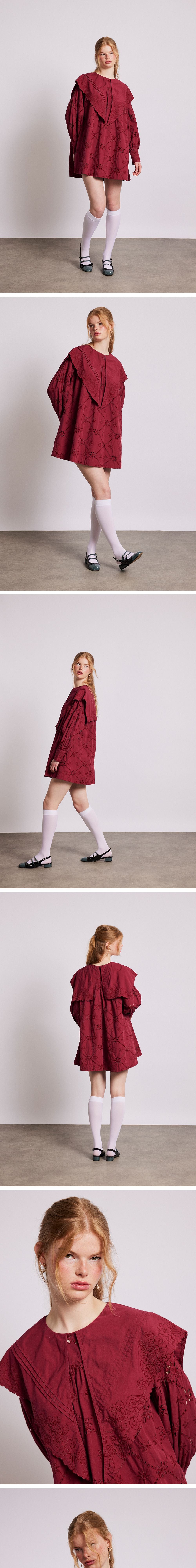 DAMSON MADDER (W) CANDICE COLLARED MINI DRESS (RED)