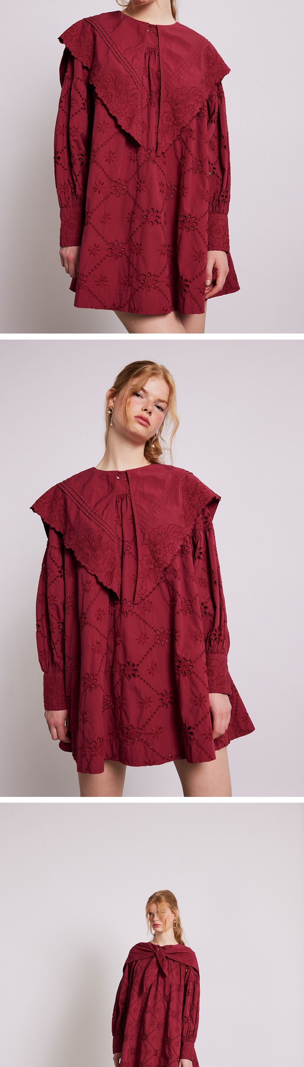 DAMSON MADDER (W) CANDICE COLLARED MINI DRESS (RED)