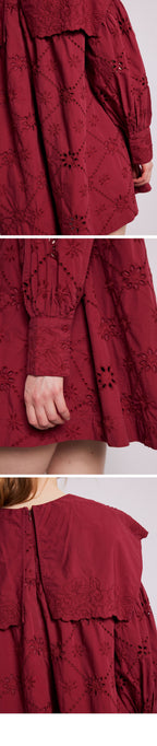 DAMSON MADDER (W) CANDICE COLLARED MINI DRESS (RED)