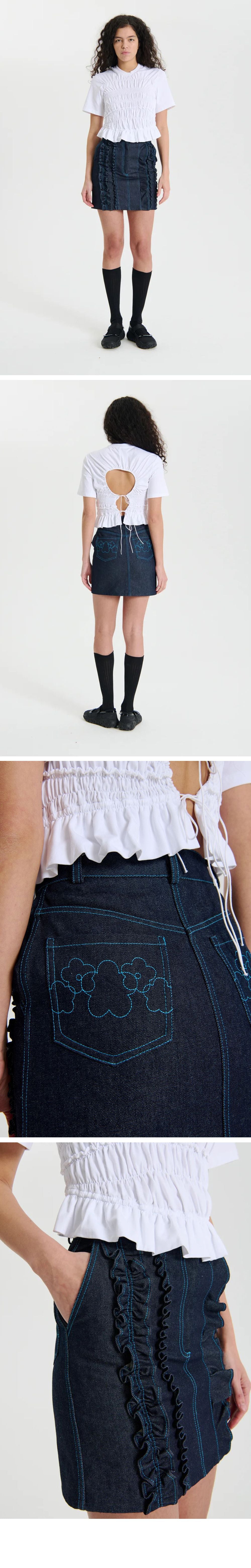 CECILIE BAHNSEN (W) ODIN SKIRT DENIM (INDIGO)