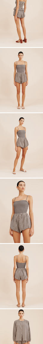 POSSE (W) AURELIA SHORT GINGHAM (BLACK CREAM)