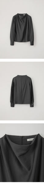 EAAH MEG COWL NECK BLOUSE (CHARCOAL)