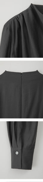 EAAH MEG COWL NECK BLOUSE (CHARCOAL)
