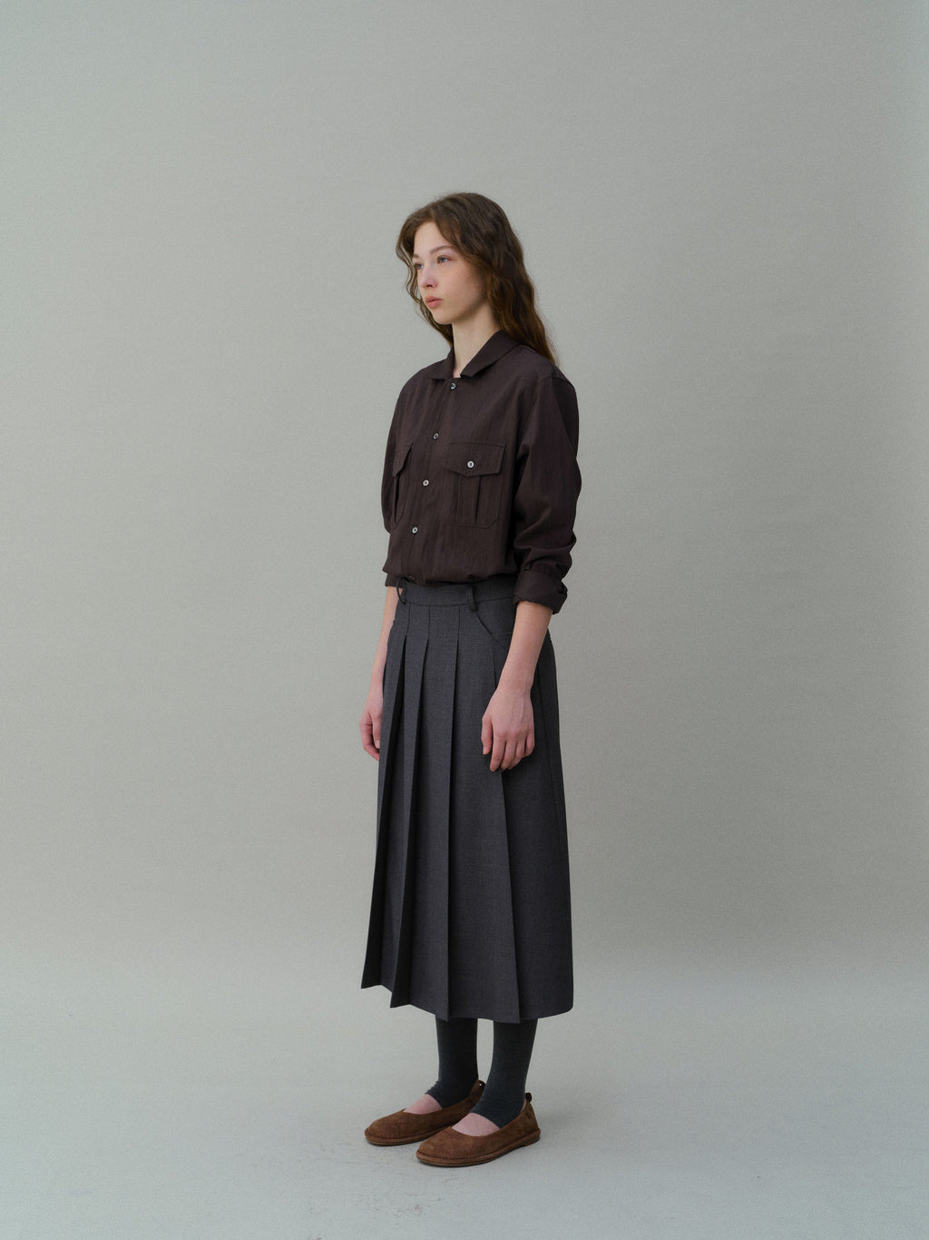 AUBOUR wrinkled signature shirts (5 colors)