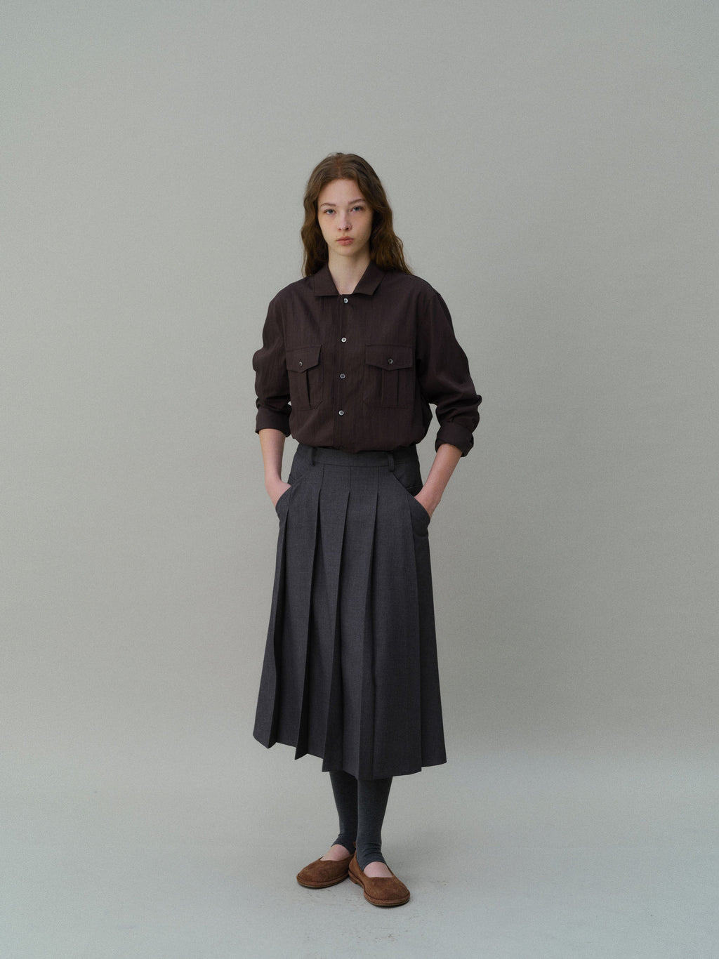 AUBOUR wrinkled signature shirts (5 colors)