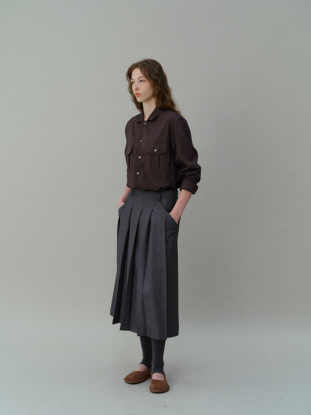AUBOUR wrinkled signature shirts (5 colors)